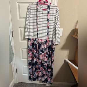 Floral and Striped Dress